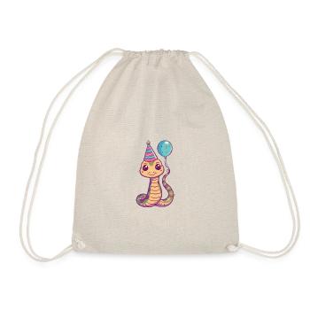 Snake Cobra Birthday Comic - Drawstring Bag - nature - Front