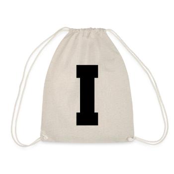 I - capital letter single, bold and serif - Drawstring Bag - nature - Front