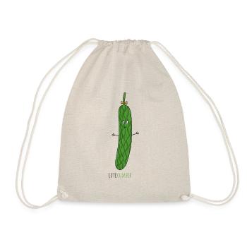Cutecumber - süße Gurke - Turnbeutel - Natur - Vorne