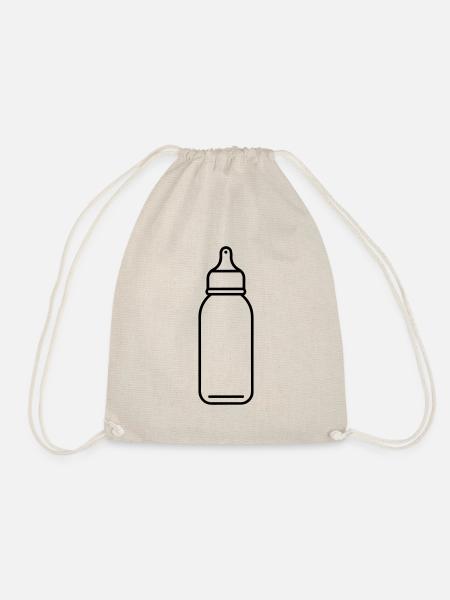 Flasche - Turnbeutel - Natur