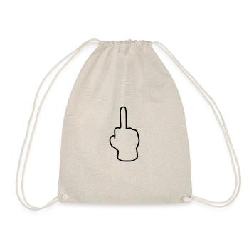 Emoji Mittelfinger Skizze schwarz - Drawstring Bag - nature - Front