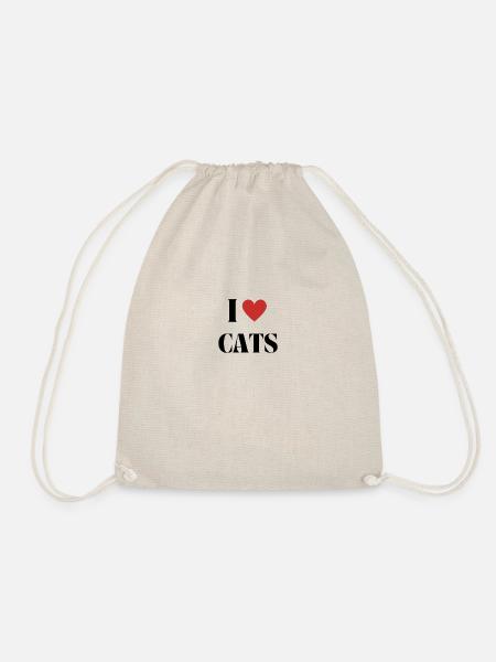 Love Cats - Turnbeutel - Natur