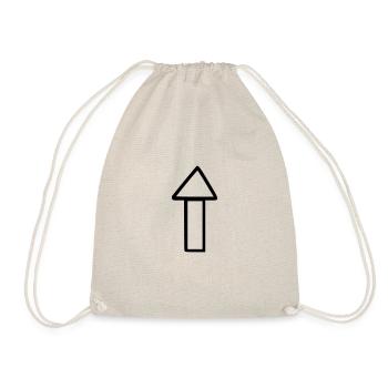 Arrow drawing sketch black - Drawstring Bag - nature - Front