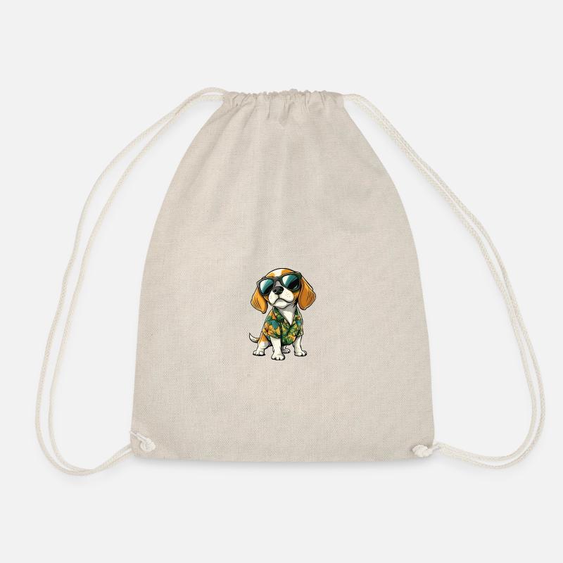 Beagle Hund Cool Sommer - Turnbeutel - Natur