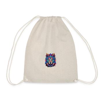 Kaleidoscopic Wolf Circle - Drawstring Bag - nature - Front
