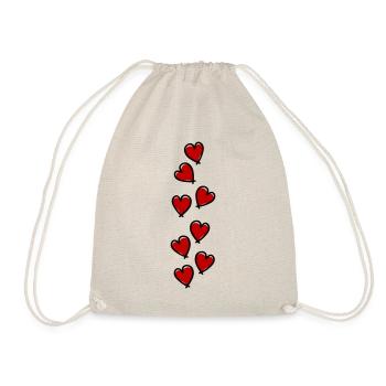 Herzen Love Symbol - Turnbeutel - Natur - Vorne