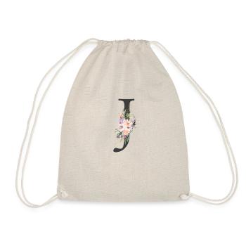 Lettre J, Monogramme, Fleurs - Sac de sport léger - nature - Devant