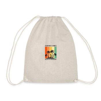 Colorful Retro Summer Beach T Shirt - Drawstring Bag - nature - Front