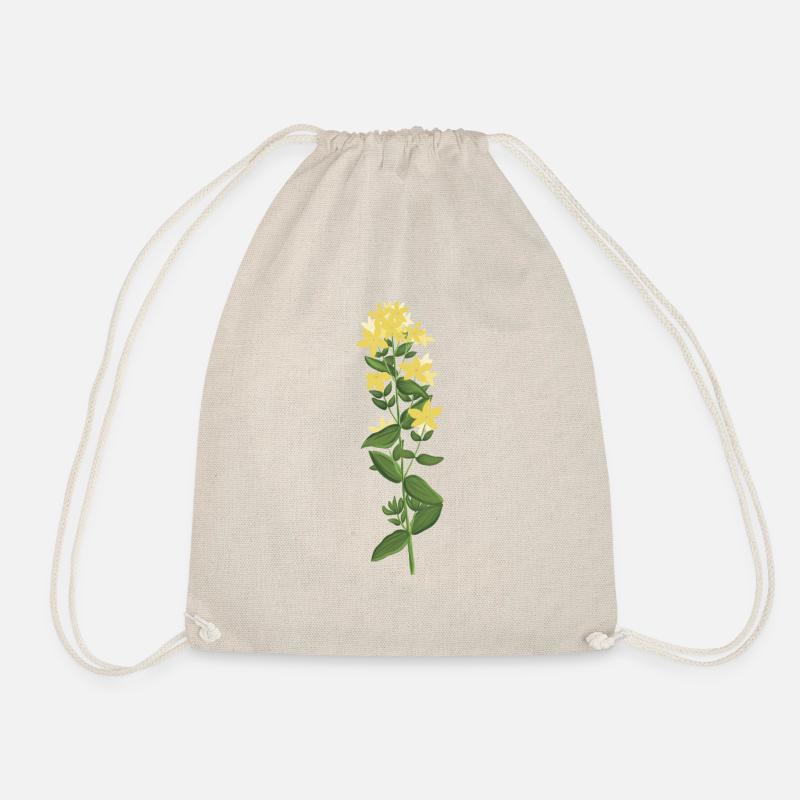 Yellow St. John's wort - Drawstring Bag - nature