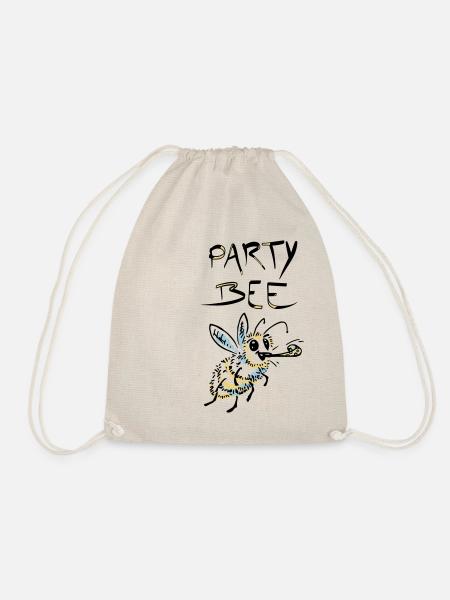 Cool vector design of a party bee - Drawstring Bag - nature