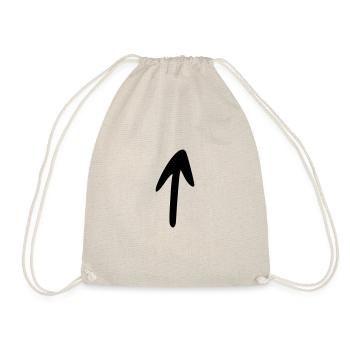 Arrow drawing sketch black - Drawstring Bag - nature - Front