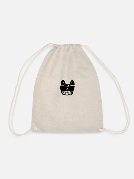 French Bulldog Wearing Sunnies - Drawstring Bag - nature