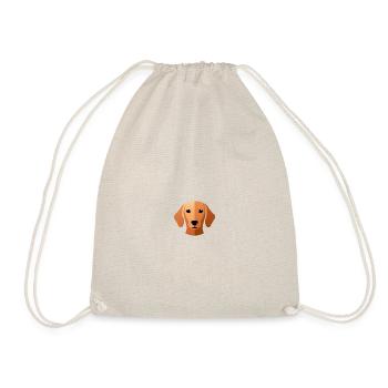 Small Sweet Dachshund Head Caramel - Drawstring Bag - nature - Front