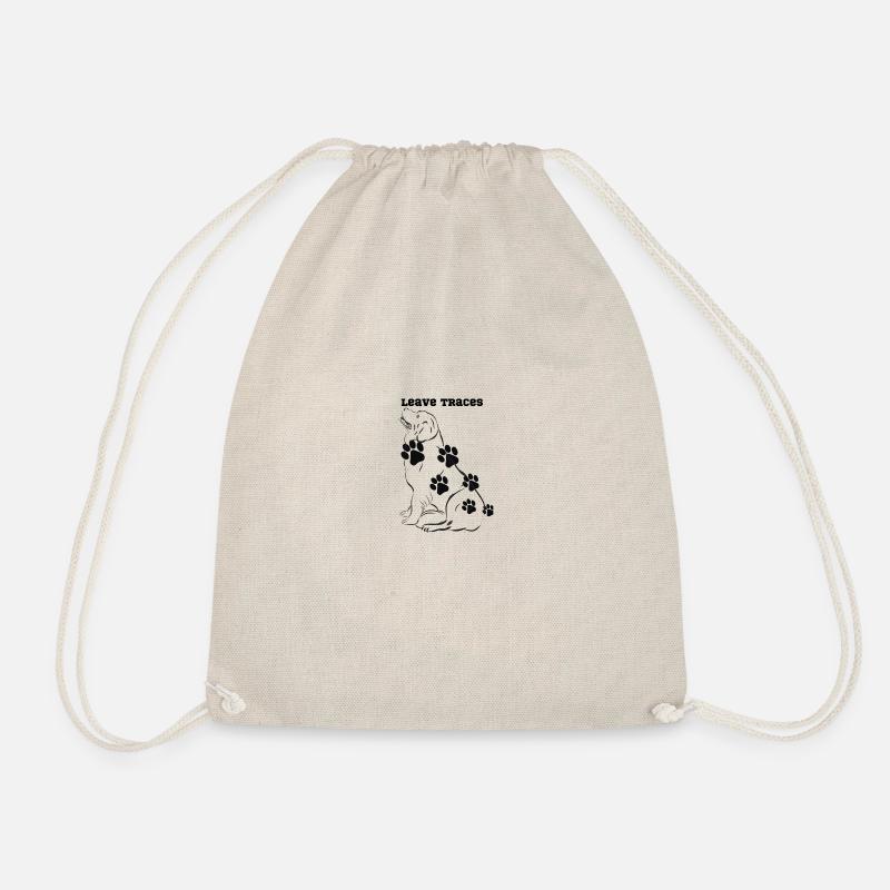 leave traces like your dog - Drawstring Bag - nature