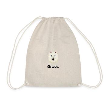 Ok wau with American Eskimo dog lovers - Drawstring Bag - nature - Front