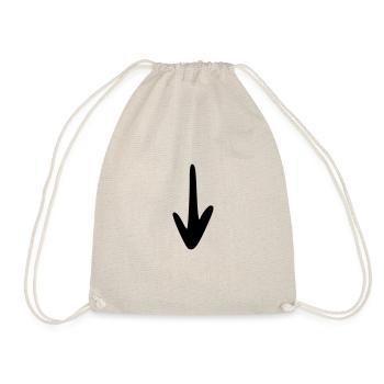 Arrow drawing sketch black - Drawstring Bag - nature - Front