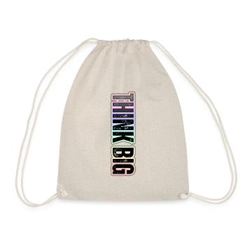 THINK BIG – pastel motivational inscription - Drawstring Bag - nature - Front