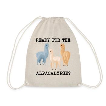 Ready for the Alpacalypse Funny Alpaca - Drawstring Bag - nature - Front