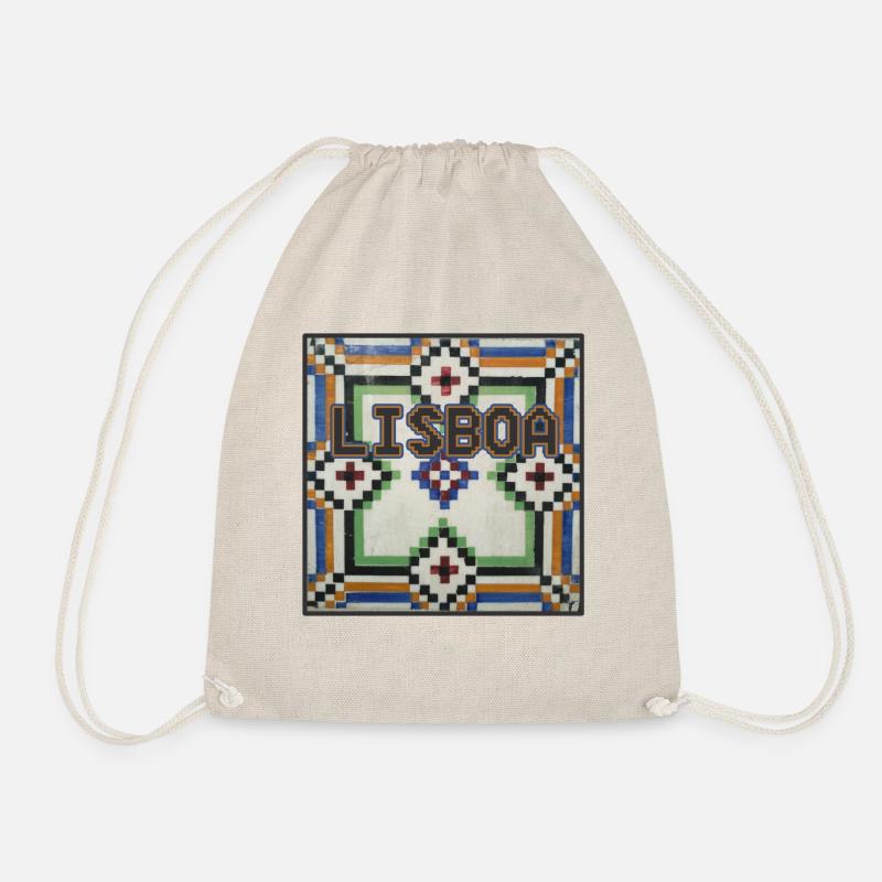 COOL LISBON LISBOA PORTUGAL TILES GIFT - Drawstring Bag - nature