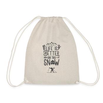 Life is better on snow Ski Skiing - Drawstring Bag - nature - Front