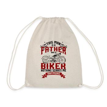 Father And Biker - Funny Motorcycle Race Dad Gift - Drawstring Bag - nature - Front