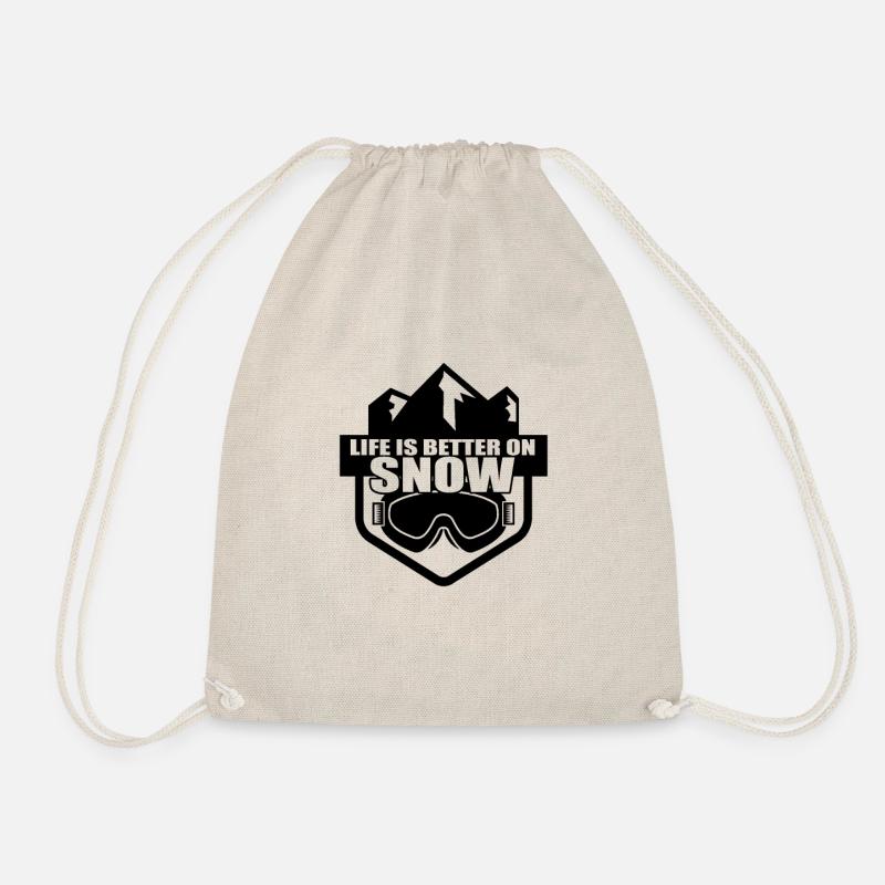 Ski Skiing Skiers Ski holiday Skis - Drawstring Bag - nature