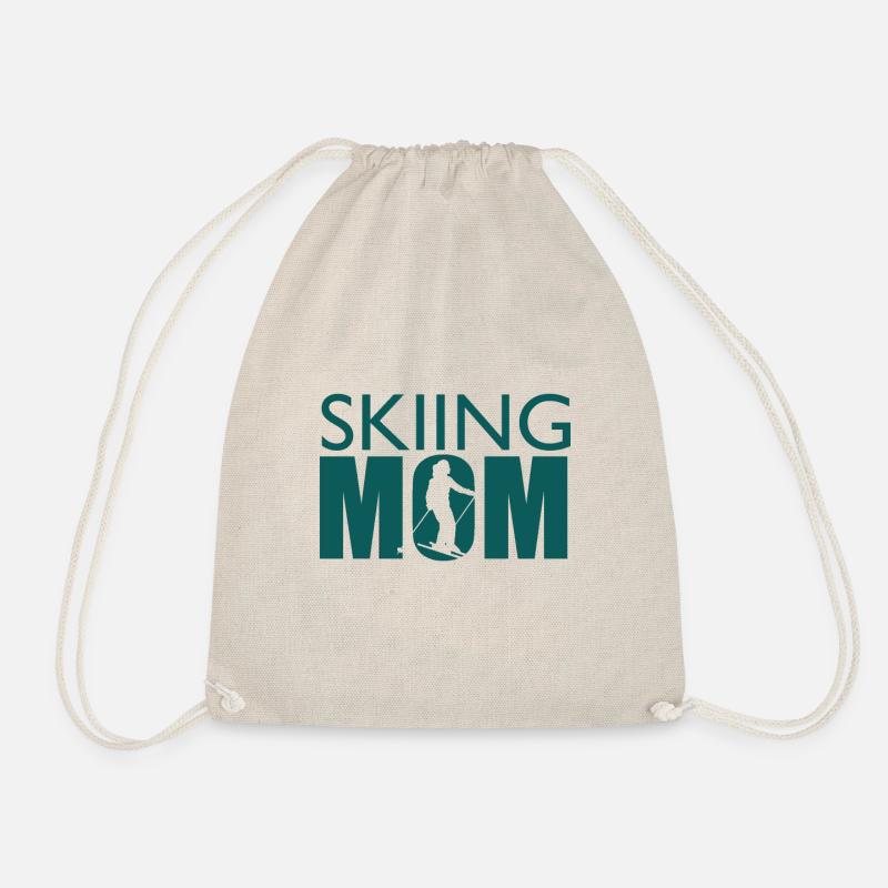 Skifahren Mama Ski Mom Skiing Mutter - Turnbeutel - Natur