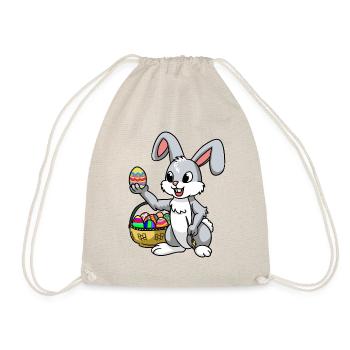 Osterhase Hase Osterei Fantasy Eier Kaninchen Ei - Turnbeutel - Natur - Vorne