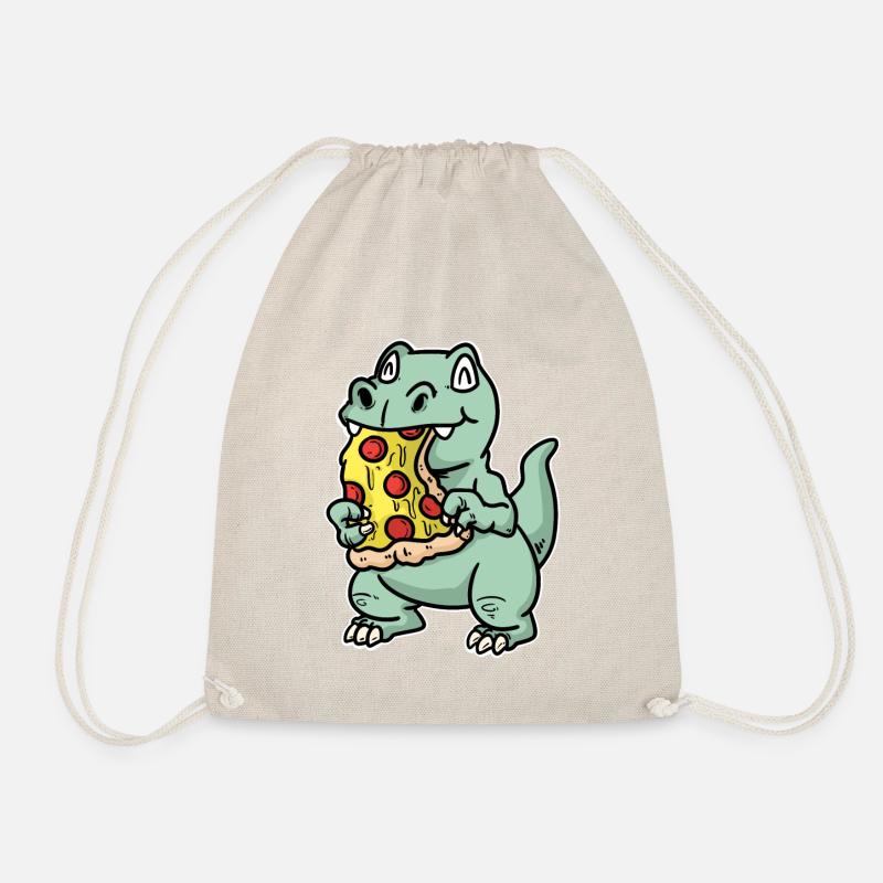Kawaii Dino Pizza Fantasy Kinder Essen Comic - Turnbeutel - Natur