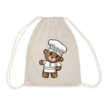 Teddy Comic Drawing in Retro Vintage 80s 90s - Drawstring Bag - nature - Front