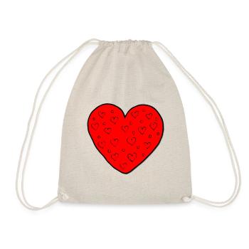Grand coeur avec cadeau haut coeurs - Sac de sport léger - nature - Devant