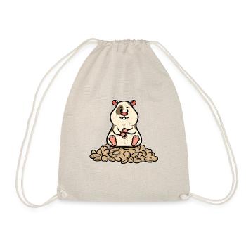 Petit hamster avec beaucoup de cacahuètes - Sac de sport léger - nature - Devant
