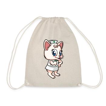 Funny Nurse Cat Doctor Medicin - Drawstring Bag - nature - Front