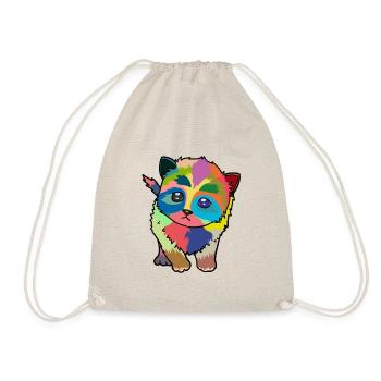 Little colorful cute cat - Drawstring Bag - nature - Front