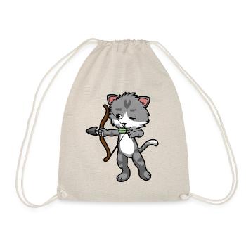 Amour Cat with Bow and Arrow Sagittarius - Drawstring Bag - nature - Front
