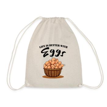 LIFE IS BETTER WITH EGGS - Turnbeutel - Natur - Vorne
