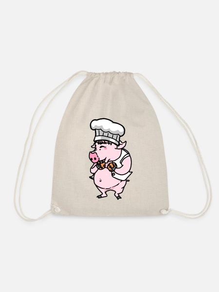 Drôle de cochon Chef Cuisine Art Hobby Chef Manger - Sac de sport léger - nature