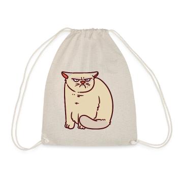 Monday morning Annoyed cat Demotivated Annoyed - Drawstring Bag - nature - Front
