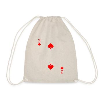 Poker Pokerface Pot Spiel Glück Casino Geschenk - Turnbeutel - Natur - Vorne