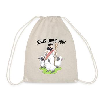 Jesus loves you! - Drawstring Bag - nature - Front