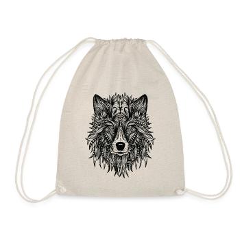 Wolf Kopf - Turnbeutel - Natur - Vorne