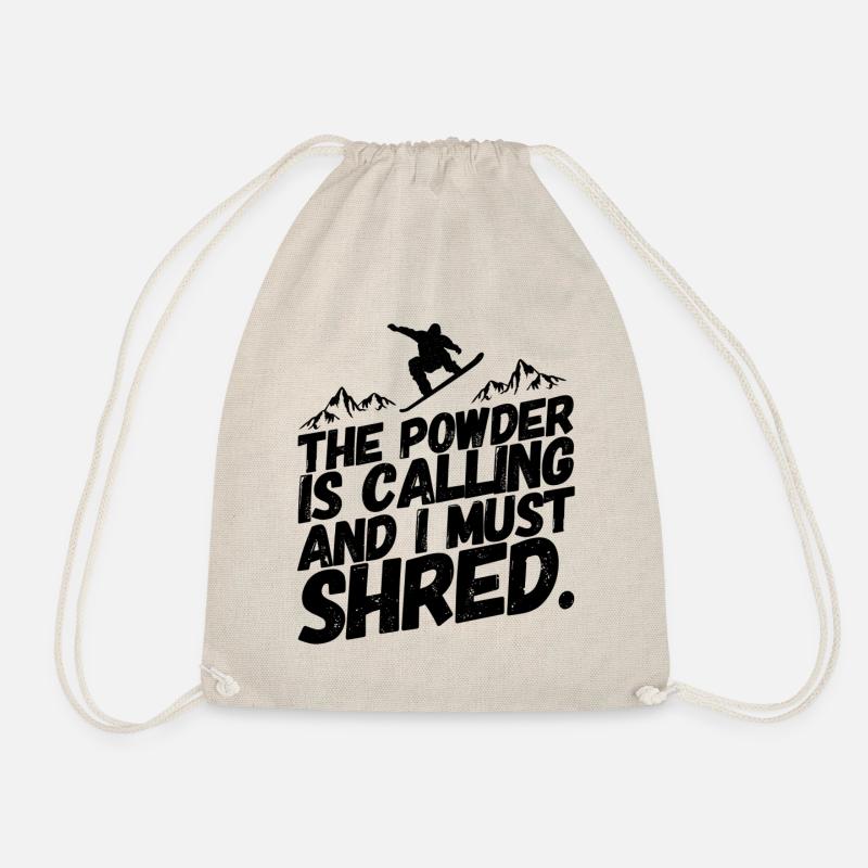 Snowboarding Snowboard Snowboarder Shred - Drawstring Bag - nature