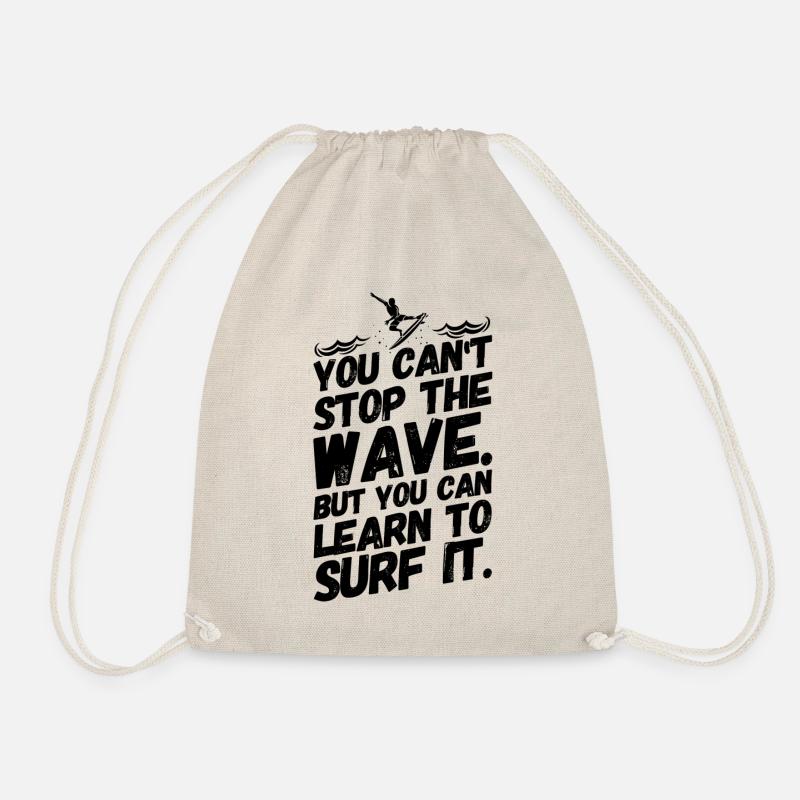 Surfen Surfer Surf Sprüche Motivation - Turnbeutel - Natur