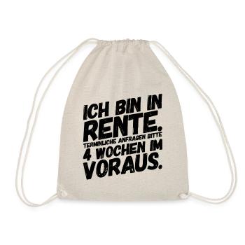 Rentner Rentnerin Lustige Sprüche Termine - Turnbeutel - Natur - Vorne