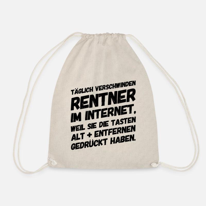 Rentner Rentnerin Lustige Sprüche Computer - Turnbeutel - Natur