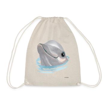 Delfin Meer Tier Wasser Delphin Kinder Geschenk - Turnbeutel - Natur - Vorne