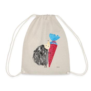 Porcupine hedgehog school bag school enrollment gift - Drawstring Bag - nature - Front