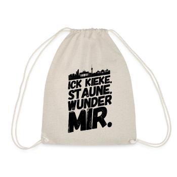 Berlin Berliner Lustige Sprüche Mundart Staune - Turnbeutel - Natur - Vorne
