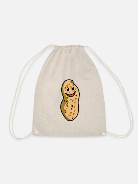 Happy Peanut Happy Nut Nuts Gift - Drawstring Bag - nature