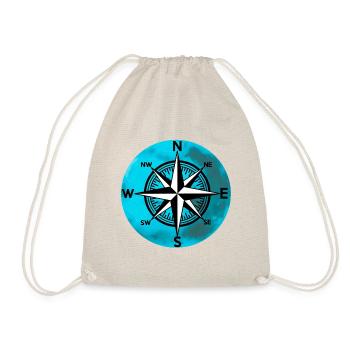 Compass Planet Wind Rose Travel Nautical - Drawstring Bag - nature - Front